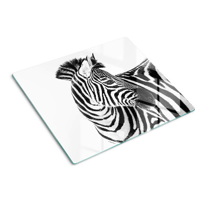 Tagliere in vetro temperato Zebra a strisce bianche e nere
