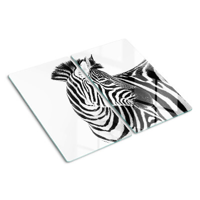 Tagliere in vetro temperato Zebra a strisce bianche e nere