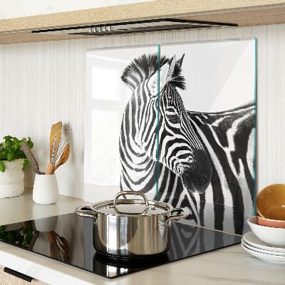 Tagliere in vetro temperato Zebra a strisce bianche e nere