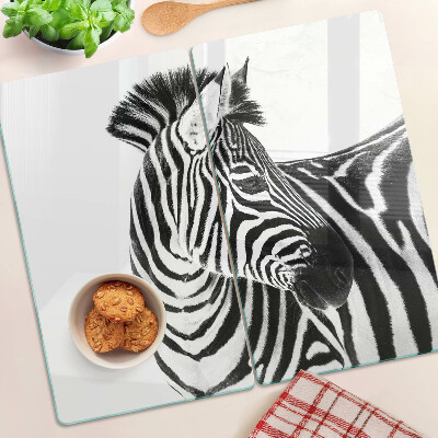 Tagliere in vetro temperato Zebra a strisce bianche e nere