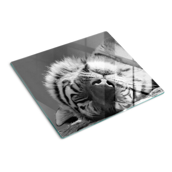 Tagliere in vetro Tigre in bianco e nero
