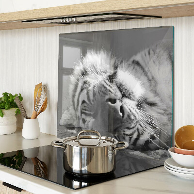 Tagliere in vetro Tigre in bianco e nero
