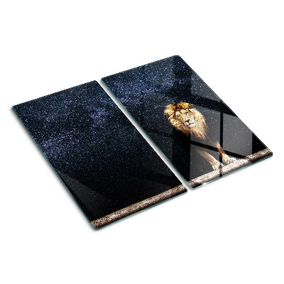 Tagliere in vetro temperato Il leone e il cielo pieno di stelle