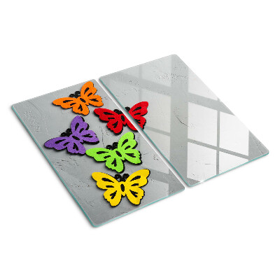 Tagliere in vetro Motivo a farfalle colorate