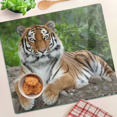 Tagliere in vetro Tigre nel suo habitat naturale