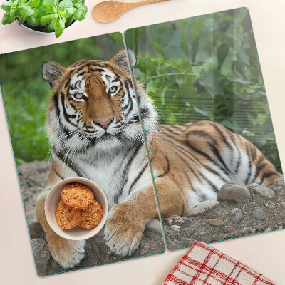 Tagliere in vetro Tigre nel suo habitat naturale