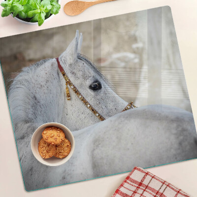 Tagliere in vetro Giovane cavallo bianco