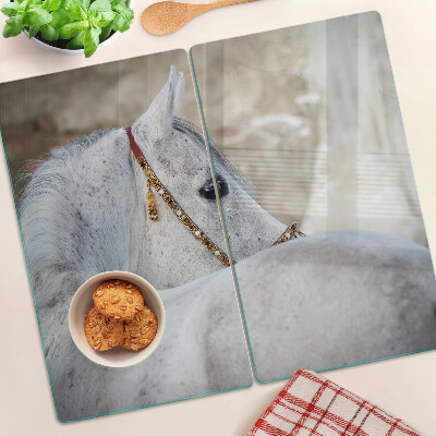 Tagliere in vetro Giovane cavallo bianco