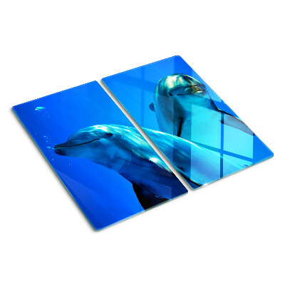 Tagliere in vetro temperato Delfini nell'acqua