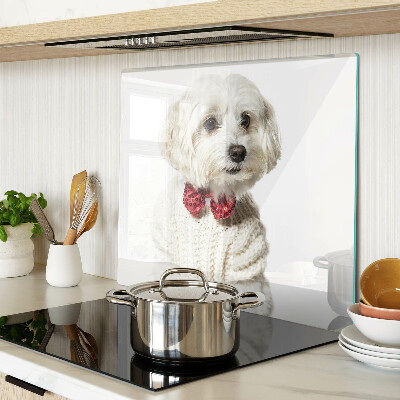 Tagliere in vetro Cane con maglione e fiocco
