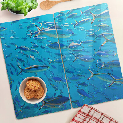 Tagliere in vetro Un banco di pesci in acqua limpida