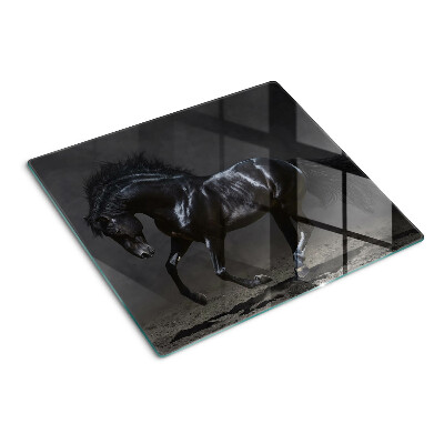 Tagliere in vetro Cavallo oscuro in movimento