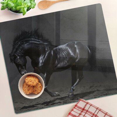 Tagliere in vetro Cavallo oscuro in movimento