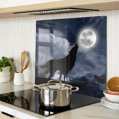 Tagliere in vetro Lupo al chiaro di luna