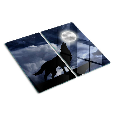 Tagliere in vetro Lupo al chiaro di luna