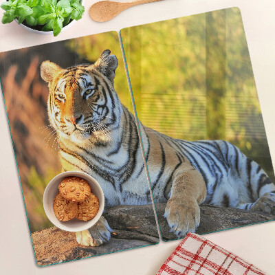 Tagliere in vetro Tigre sullo sfondo della natura