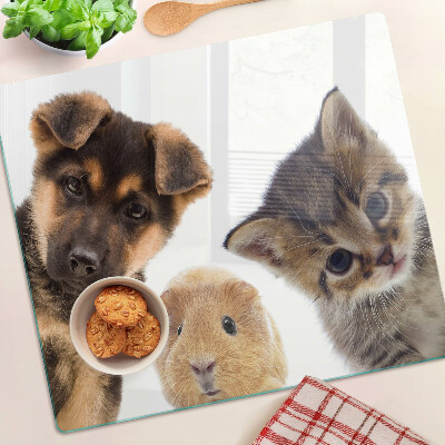 Tagliere in vetro Cani, gatti, conigli