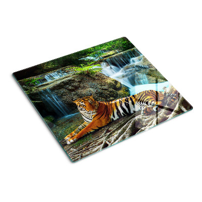 Tagliere in vetro temperato Tigre nel suo habitat naturale