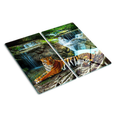 Tagliere in vetro temperato Tigre nel suo habitat naturale