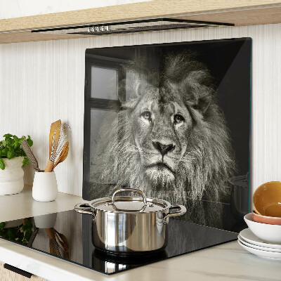 Tagliere in vetro Leone in bianco e nero
