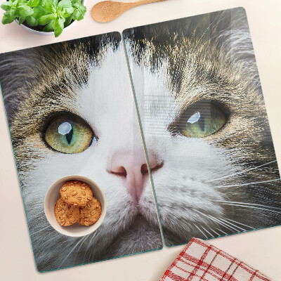 Tagliere in vetro temperato Gatto con gli occhi verdi
