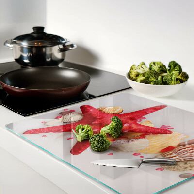 Tagliere in vetro temperato Conchiglie e stelle marine