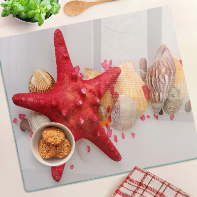 Tagliere in vetro temperato Conchiglie e stelle marine