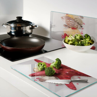 Tagliere in vetro temperato Conchiglie e stelle marine