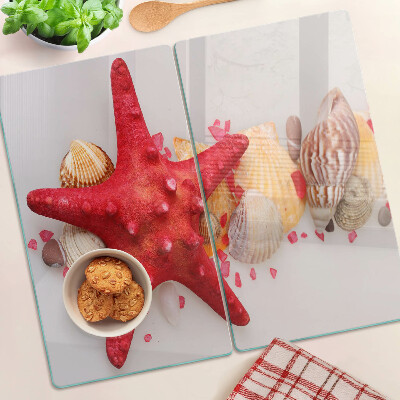 Tagliere in vetro temperato Conchiglie e stelle marine