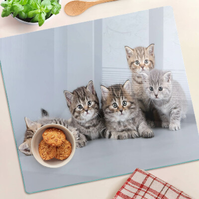 Tagliere in vetro temperato Gatti davanti alla finestra