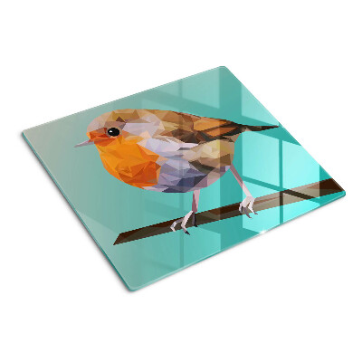 Tagliere in vetro temperato Uccello low poly