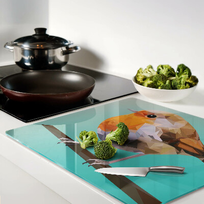 Tagliere in vetro temperato Uccello low poly