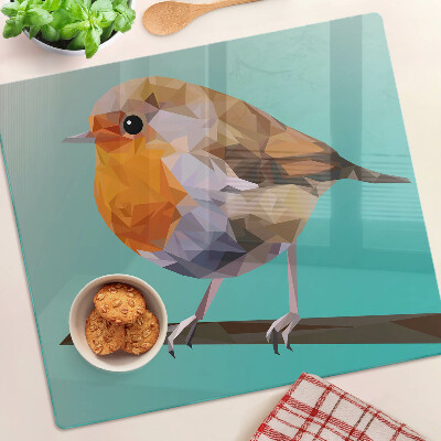 Tagliere in vetro temperato Uccello low poly