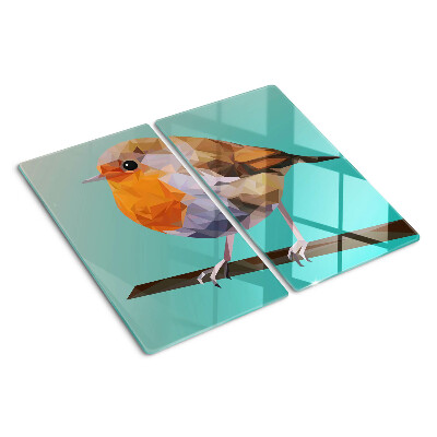 Tagliere in vetro temperato Uccello low poly