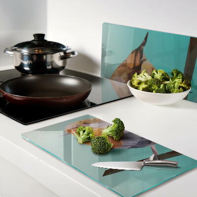 Tagliere in vetro temperato Uccello low poly
