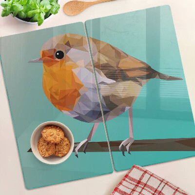 Tagliere in vetro temperato Uccello low poly