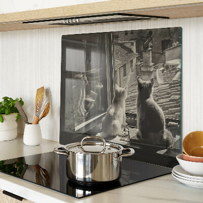 Tagliere in vetro Gatti alla finestra