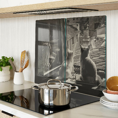 Tagliere in vetro Gatti alla finestra
