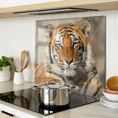 Tagliere in vetro temperato Tigre in un ambiente naturale