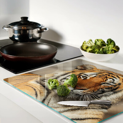 Tagliere in vetro temperato Tigre in un ambiente naturale