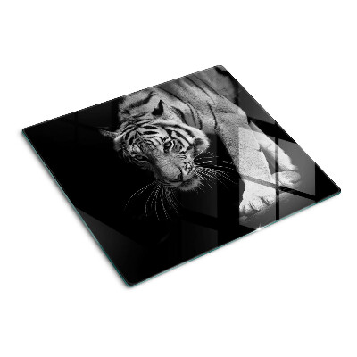 Tagliere in vetro Tigre in bianco e nero