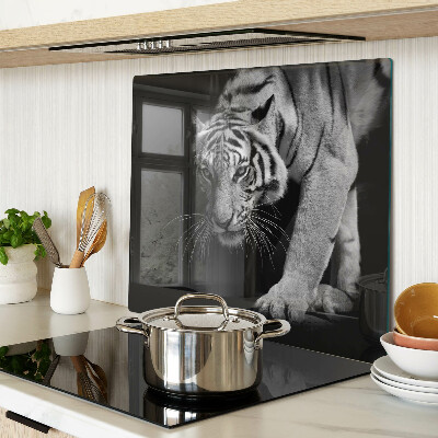 Tagliere in vetro Tigre in bianco e nero