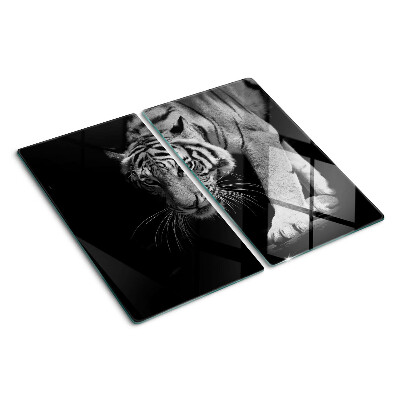 Tagliere in vetro Tigre in bianco e nero