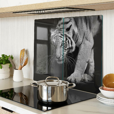 Tagliere in vetro Tigre in bianco e nero