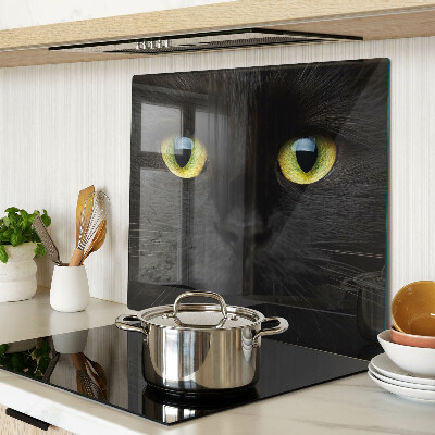 Tagliere in vetro Gatto nero con gli occhi verdi