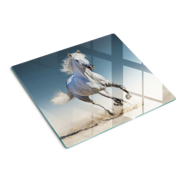 Tagliere in vetro temperato Cavallo bianco in movimento