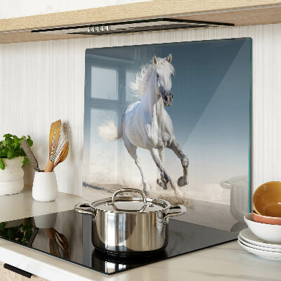 Tagliere in vetro temperato Cavallo bianco in movimento