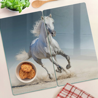 Tagliere in vetro temperato Cavallo bianco in movimento