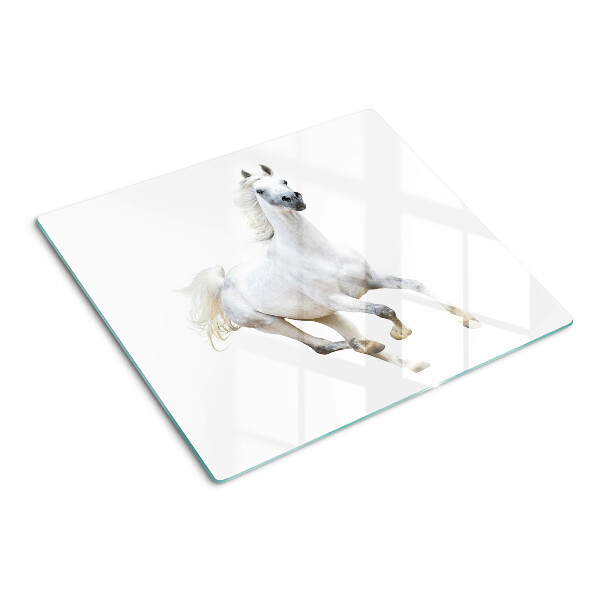 Tagliere in vetro temperato Cavallo bianco in movimento