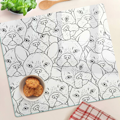 Tagliere in vetro temperato Cani Bulldog francesi